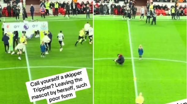 赛前仪式后特里皮尔径直离开，将球童女孩独自留在场上